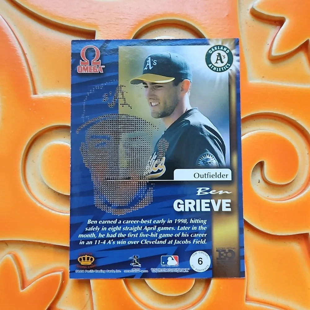 1998 Oakland Athletics Omega Ben Grieve #6 card